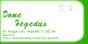 dome hegedus business card